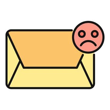 Envelope icon receiving negative bad news feedback Illustrazione stock