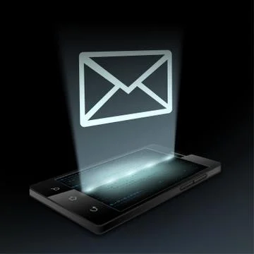 Envelope icon on the screen Stock Illustration