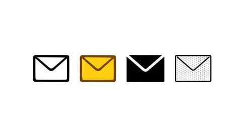  Envelope icon set in different styles. Message or mail symbol vector illu... Stock Photos