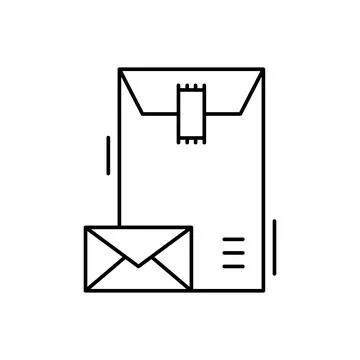 Envelope icon. Simple line, outline vector elements of office tool icons for ui イラスト素材