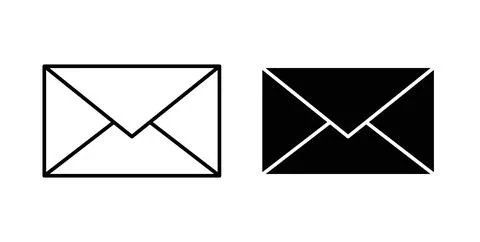 Envelope icon symbol. Vector illustration pack in black color. Stock Illustration