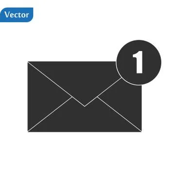 Envelope Icon in trendy flat style isolated on grey background. Mail symbol f Stock Illustration