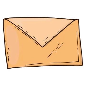Envelope icon. Vector illustration of an envelope for writing. Hand drawn  en Stock Illustration
