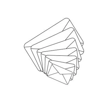 Envelope Icon vector. One new incoming message envelope with notification, ve Stock Illustration