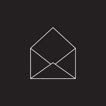 Envelope icon vector, solid illustration, linear pictogram isola Illustrazione stock