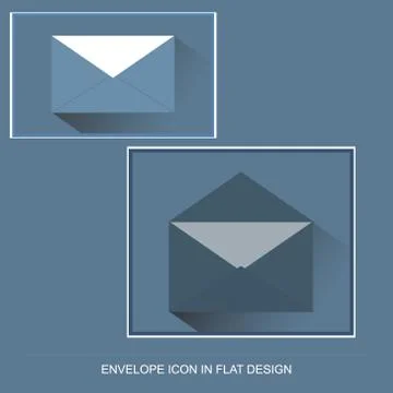 Envelope icons in flat design style Illustrazione stock