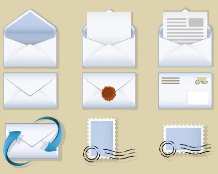 Envelope icons Stock Illustration