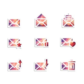 Envelope icons Stock Illustration