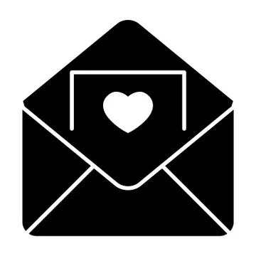 Envelope with invitation card solid icon. Letter vector illustration isolated on Stock Illustration