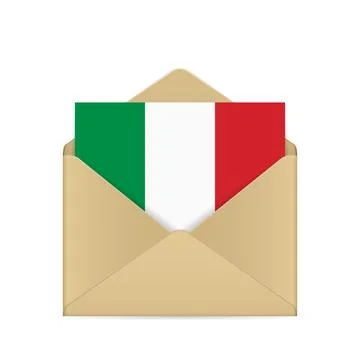 Envelope with Italy flag Illustrazione stock