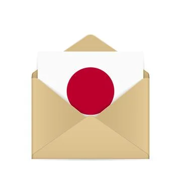 Envelope with Japan flag Stock Illustration