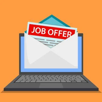 Envelope with job offer 스톡 일러스트