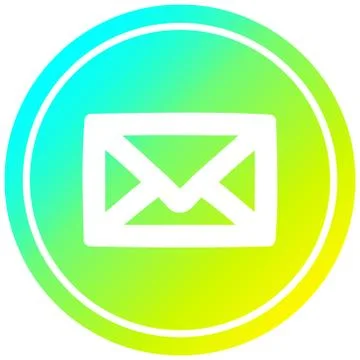 Envelope letter circular in cold gradient spectrum Stock Illustration