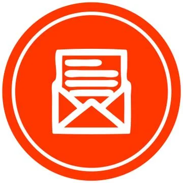 Envelope letter circular icon Stock Illustration