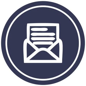 Envelope letter circular icon Stock Illustration