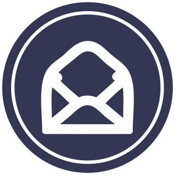 Envelope letter circular icon Stock Illustration