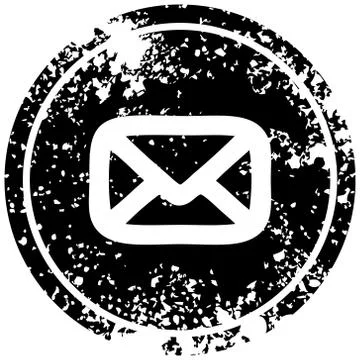 Envelope letter distressed icon Stock Illustration
