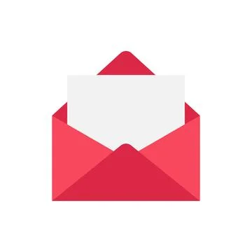 Envelope with letter icon in flat style. Email document vector illustration.. Stock Illustration