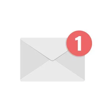 Envelope with letter icon in flat style. Email document vector illustration.. Stock Illustration