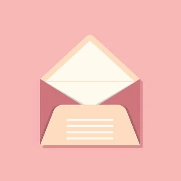 Envelope with letter icon in flat style. Email document vector illustration.. Stock Illustration