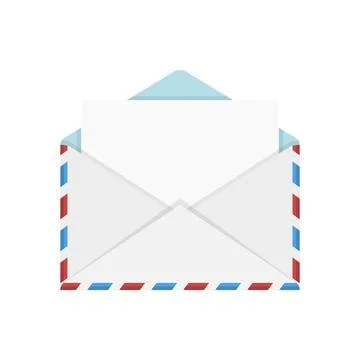 Envelope with letter icon in flat style. Email document vector illustration.. Stock Illustration