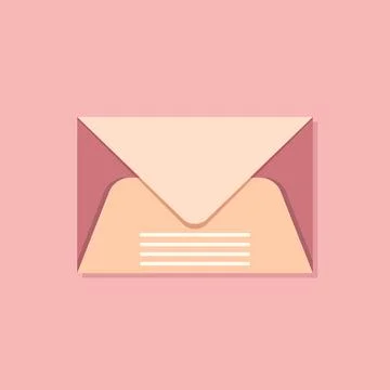 Envelope with letter icon in flat style. Email document vector illustration.. Stock Illustration