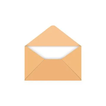 Envelope with letter icon in flat style. Email document vector illustration.. Stock Illustration