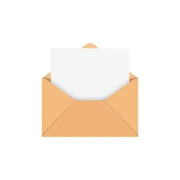 Envelope with letter icon in flat style. Email document vector illustration.. Stock Illustration
