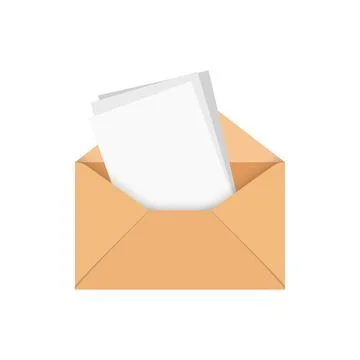 Envelope with letter icon in flat style. Email document vector illustration.. Stock Illustration