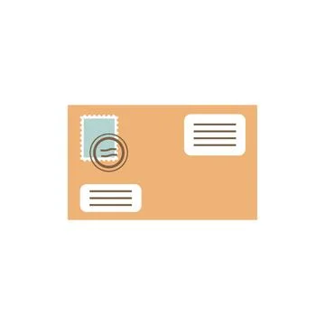 Envelope with letter icon in flat style. Email document vector illustration.. Stock Illustration