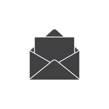Envelope with letter icon in flat style. Email document vector illustration.. Stock Illustration