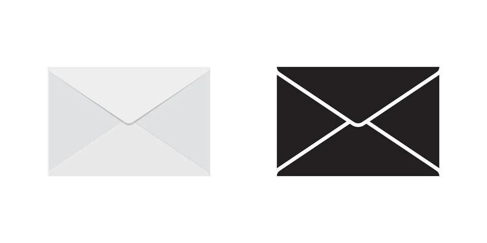 Envelope with letter icon in flat style. Email document vector illustration.. Stock Illustration