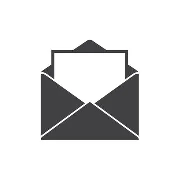 Envelope with letter icon in flat style. Email document vector illustration.. Stock Illustration