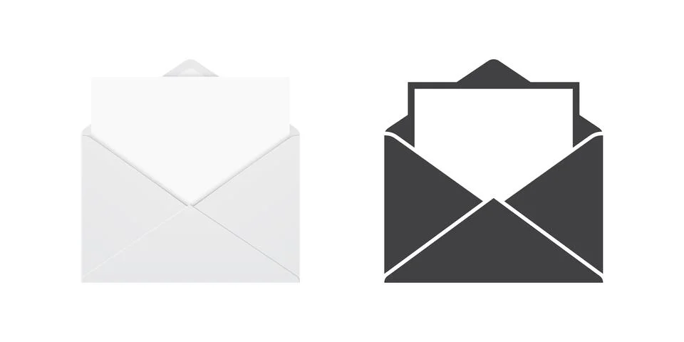 Envelope with letter icon in flat style. Email document vector illustration.. Stock Illustration