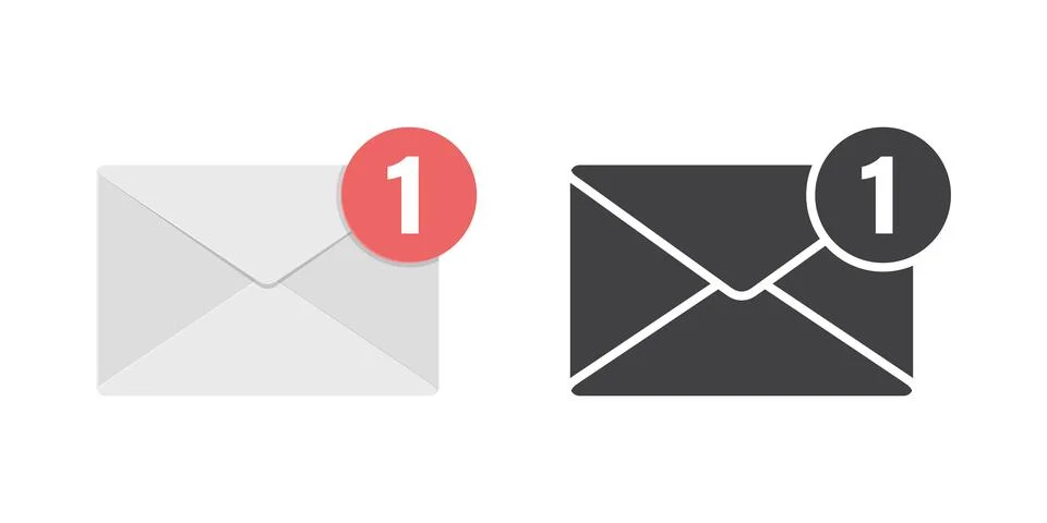 Envelope with letter icon in flat style. Email document vector illustration.. Stock Illustration