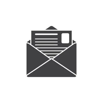 Envelope with letter icon in flat style. Email document vector illustration.. Stock Illustration