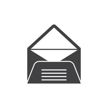 Envelope with letter icon in flat style. Email document vector illustration.. Stock Illustration