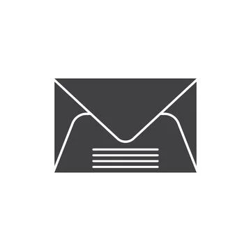 Envelope with letter icon in flat style. Email document vector illustration.. Stock Illustration