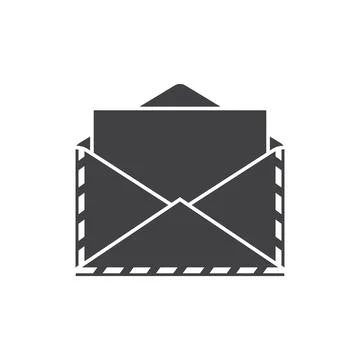 Envelope with letter icon in flat style. Email document vector illustration.. Stock Illustration