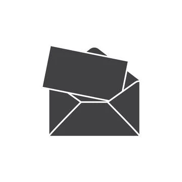 Envelope with letter icon in flat style. Email document vector illustration.. Stock Illustration