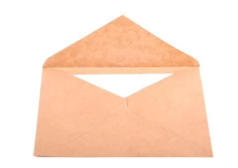 Envelope with a letter isolated on white background with clipping path Stockfoto's
