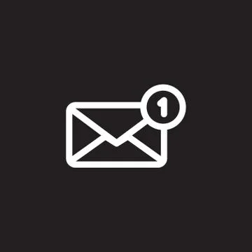 Envelope with letter line icon, outline vector sign, linear style pictogram i Stock Illustration