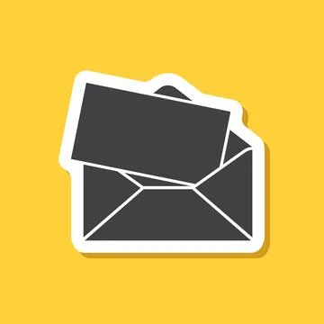Envelope with letter sticker icon in flat style. Email document vector illu.. Stock Illustration