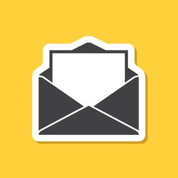 Envelope with letter sticker icon in flat style. Email document vector illu.. Stock Illustration