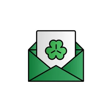 Envelope, letter, trefoil color gradient vector icon Stock Illustration