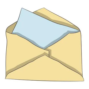 Envelope with a letter. vector illustration. Drawing by hand. Stock Illustration