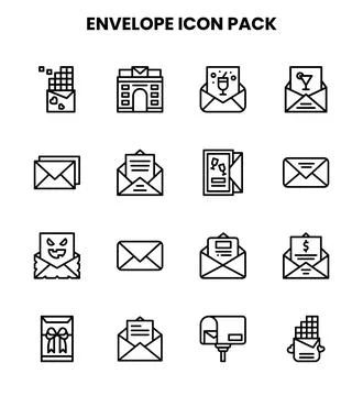 Envelope Line Scalable Icons Pack Illustrazione stock