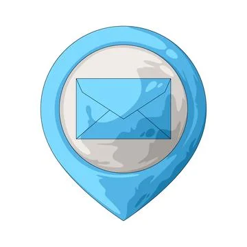 Envelope with location pin illustration Stock Illustration