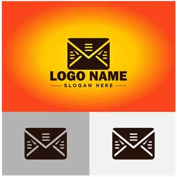 Envelope logo icon mail email letter mailbox contact form notification chec.. Stock Illustration