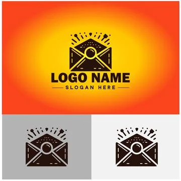 Envelope logo icon mail email letter mailbox contact form notification chec.. Stock Illustration